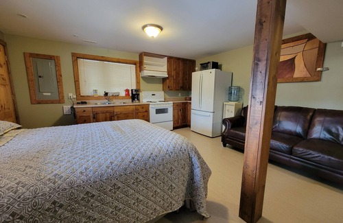 Central Okanagan Apartment | Cabin Suite - Lakeview Walkout-Patio & Firepit