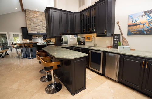 Sunrise Beach House | CALM, PEACEFUL COVE! Lakefront Oasis w/guest house + no stairs to huge dock!
