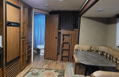 Madeline Island RV Rental | Camp in style with AC/heat, WIFI, on Main Street, 1 block from Joni's beach