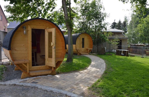 Krostitz RV Rental | Camping Barrel Bunge 2 with Shared Garden and Wi-Fi