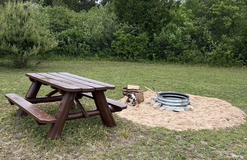 Petoskey RV Rental | camping on private property, feet from river, peaceful setting, lots of nature