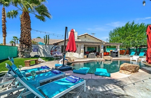 Racquet Club South House | Casa De La Paz – Desert Oasis with Saltwater Pool, Spa, Bocce & Mountain Views
