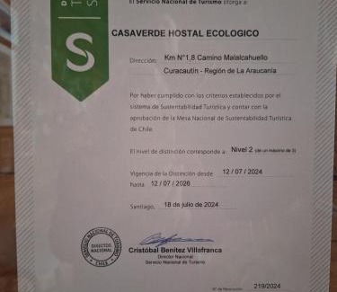 Curacautin Hotel | CasaVerde Hostal Ecologico