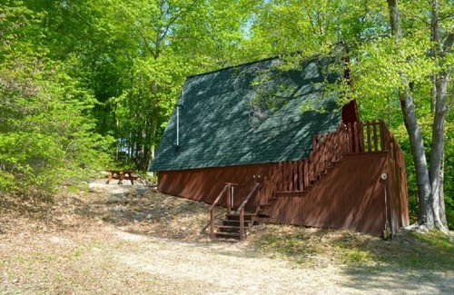 Eckerty Ski Chalet | Cedar A-Frame 4 Cabin located on Patoka Lake in Southern Indiana