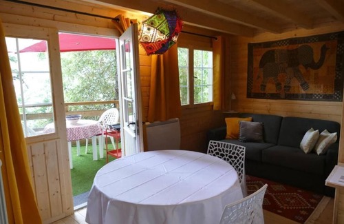 La Baule-Escoublac Ski Chalet | CHALET MARRAKCHI, TERRACE under the Pines 100m from the beach and shops