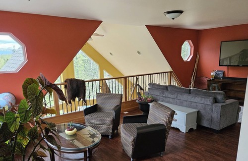 Palmer House | Chalet style home, Mountain views, 10 acres, hiking, glaciers, in Palmer Alaska.