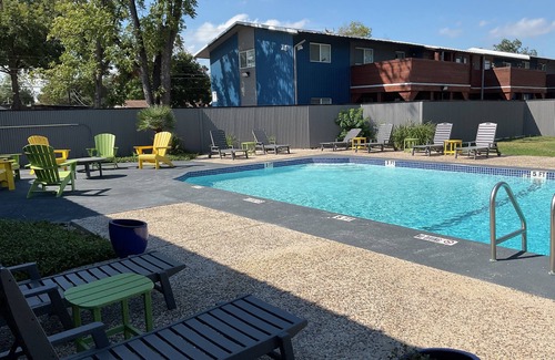 North San Antonio - SAT Apartment | Charming 1BR Getaway with Pool, Patio, Free Parking & Pet Friendly