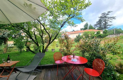 Saint-Galmier Cottage | Charming 1BR w/Garden, Terrace, In-Unit Laundry, & Modern Amenities
