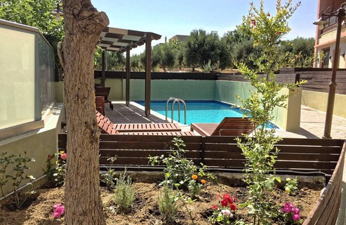 Loutra Apartment | Charming apartment, panoramic terrace, sea and mountain views