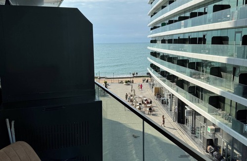 New Boulevard Apartment | Charming Batumi Apartment with Balcony and Partial AC