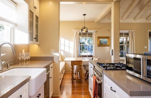 Golden Rectangle House | Charming Cottage in Downtown Carmel - Large Backyard with Hot Tub