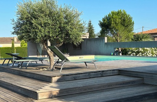 Ventenac-Cabardes House | Charming stone villa with swimming pool near Carcassonne. Pyrenees view
