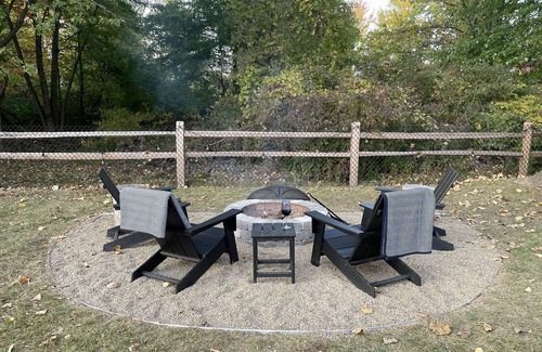 Three Oaks Cottage | Charming Three Oaks Cottage - dog friendly with a fenced yard and hot tub!