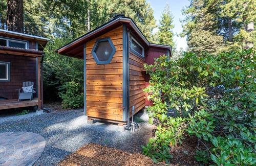 Fort Bragg Apartment | Charming Tiny House nestled in the redwoods, less than a mile from the beach.