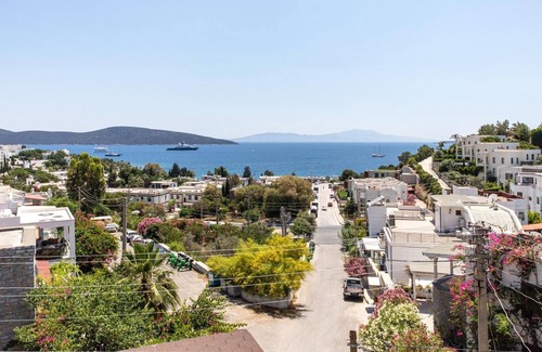 Bodrum City Center Apartment | Chic Villa w Fireplace, BBQ 5 min to Beach