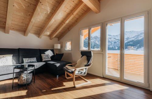 Adelboden Apartment | Chuenislodge2- zwei Balkone, gemütlicher Kamin, top Aussicht