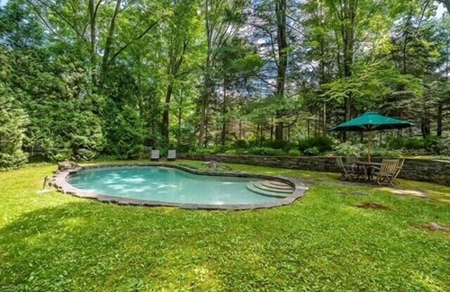Great Barrington House | Classic Antique Berkshire Farmhouse with heated pool and modern amenities.
