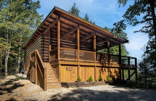 Rogers Cabin | Cliffside Cabin 2 King ALCOVES, Hot Tub, Cargo Net