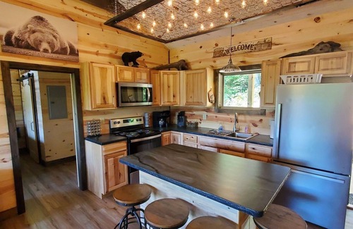Whittier Cabin | Close to Polar Express, Casino, WCU. HOT TUB & Robes! DOG friendly, Views!
