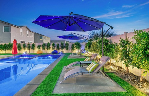 Coachella House | Coachella Desert Castle! 🏰🌵New everything! Salt water pool, Jacuzzi, Poker room!