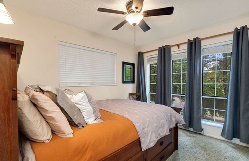Cedar Village House | Comfortable Private Home Great Backyard Patio with Fire-pit, Grill and Garage!