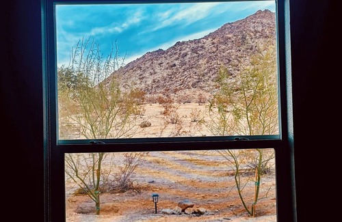 Joshua Tree House | Coolest little lazy river in Joshua Tree. Amazing Hot tub & rooftop deck views