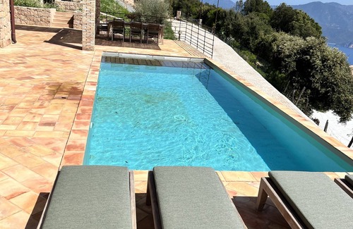 Piana Villa | Corsican stone residence “Anna” with sea view and private swimming pool.