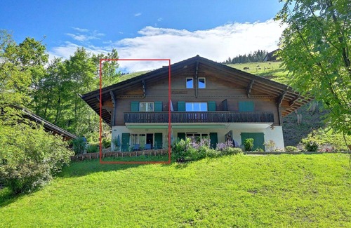 Lenk Apartment | Cosy apartment for 6 guests with TV, balcony and pets allowed