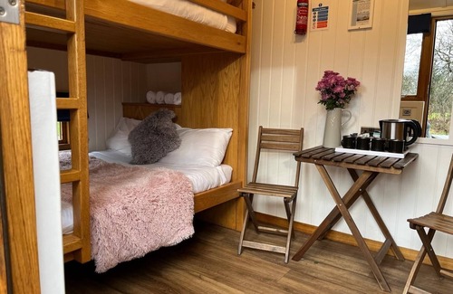 Higher Walton Cabin | Cosy en suite shepherd hut on the grounds of Historic building Samlesbury Hall
