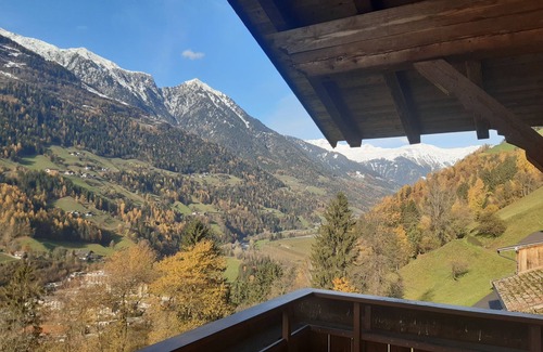 San Leonardo in Passiria Apartment | Cosy Strickerhof Apartment 3 with Mountain View & Balcony