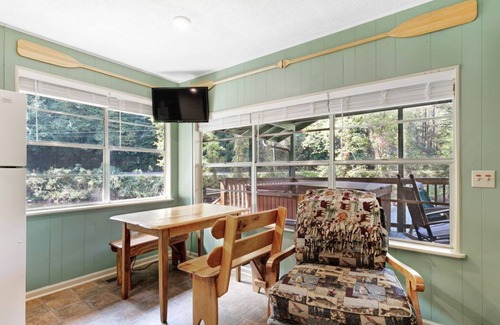 Sylva Cottage | Cottage on the Tuckasegee River with firepit, picnic area, hot tub, & AC
