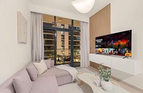 Nad Al Sheba Apartment | Cozy 1BR with Pool View & Balcony