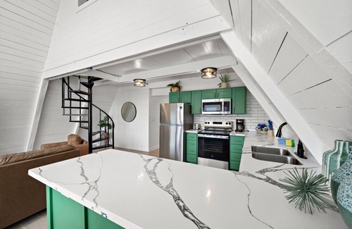 Surfside Beach House | Cozy A-frame with Gulf View, Yard & Fire Pit