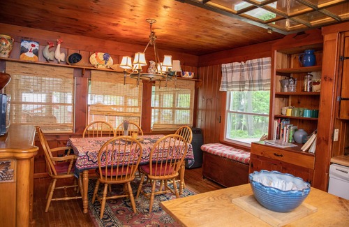 Keeseville Cabin | Cozy autumn retreat, lakeside with hot tub and fire pit, perfect for couples!
