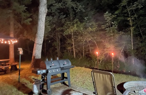 Mio Cabin | Cozy cabin with backyard stream close to Au Sable River and the best ATV trails