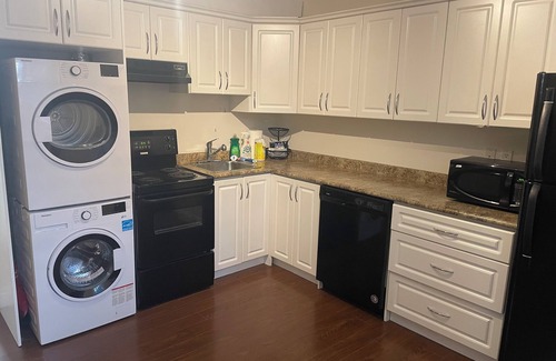 East Clayton House | Cozy, clean basement suite in beautiful Clayton Heights with gas fireplace!