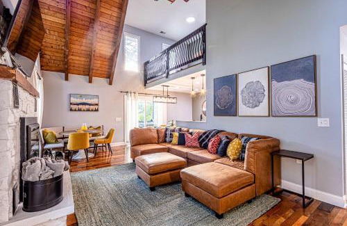 Bryson City House | Cozy Family Getaway w Games Hot Tub & Fire Pit