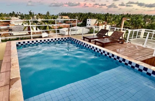 Ponta do Mangue House | Cozy flat with balcony in new building with swimming pool near Peroba Beach