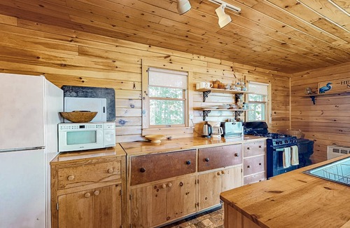 Mariaville Cabin | Cozy lakefront cabin with amazing views, deck, firepit, & water access