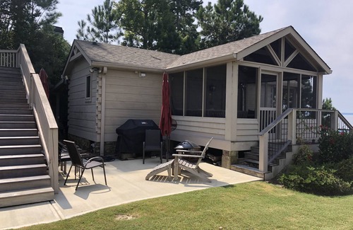 Modoc Cabin | Cozy Lakefront Log cabin with miles of view plus small beach!