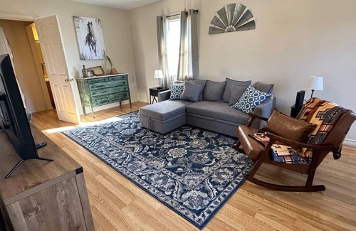 Sayre House | Cozy modern small town apartment pet and child friendly large parking