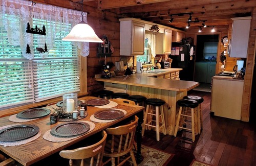 Maggie Valley Cabin | Cozy Mountain Log Home Overlooking Rushing Stream