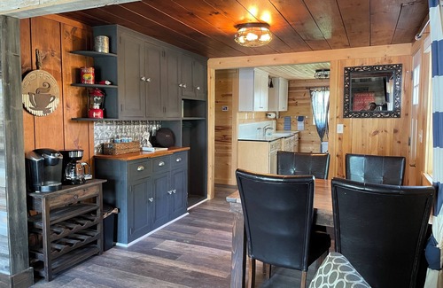 Clear Lake House | Cozy red cabin on Briggs Lake Chain w/boat house