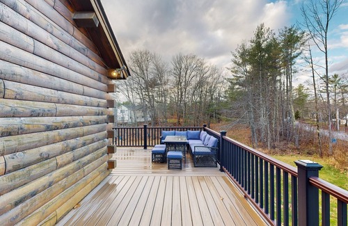 Barnstead House | Cozy Retreat with Spacious Deck, Firepit, and Outdoor Adventures Nearby