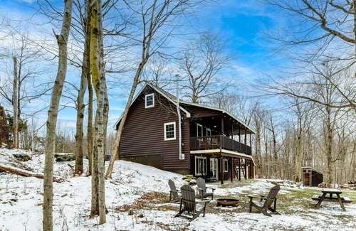 Town of Colchester Cabin | Cozy Roscoe Cabin w/Fire Pit & Balcony!