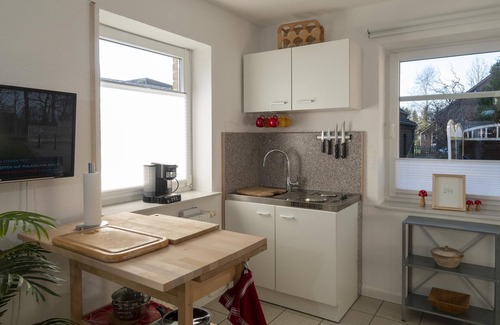 Brookmerland Apartment | Cozy studio apartment "Kleine Auszeit" 🐕‍🦺 friendly + terrace + garden, various extras