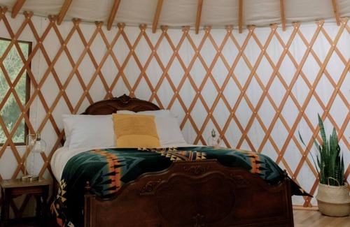 Medford Apartment | Cozy yurt nestled into bamboo forest