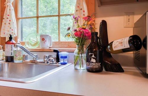 Raphine Cabin | Creekside historic log cabin w/modern amenities at historic Wade's Mill