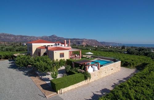 Malevizi Villa | Cretan Vineyard Hill Villa | private pool, panoramic view, beautiful vineyard