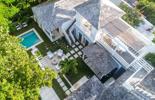 Dunmore Town House | Crown Affair: Village Compound on Charming Lane with 40' Pool & Sunset Views
